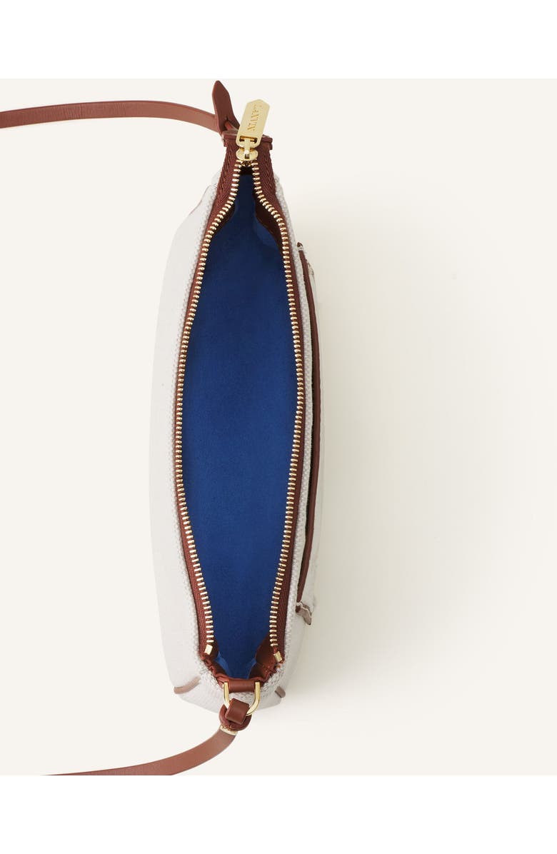 Lanvin Compagnon Small Zipped Sholder Bag In Canvas, Alternate, color, Ecru/Cognac