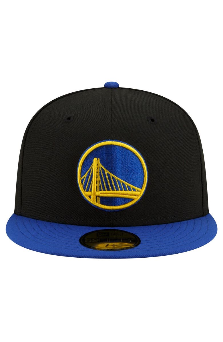 New Era Men's New Era Black/Royal Golden State Warriors 2-Tone 59FIFTY Fitted Hat, Alternate, color,