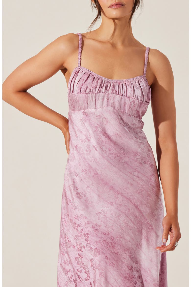 Kaiya Floral Bias Cut Satin Dress, Alternate, color, PINK