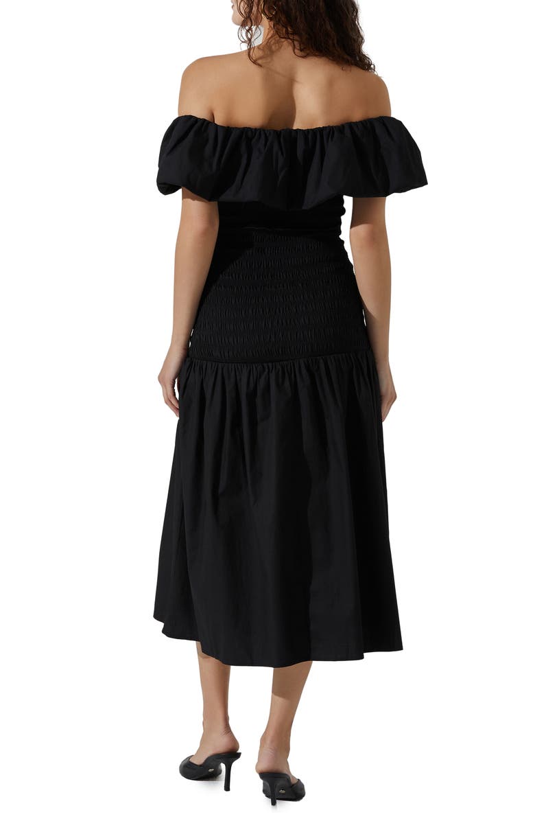 ASTR the Label Off the Shoulder Cotton Midi Dress, Alternate, color, 