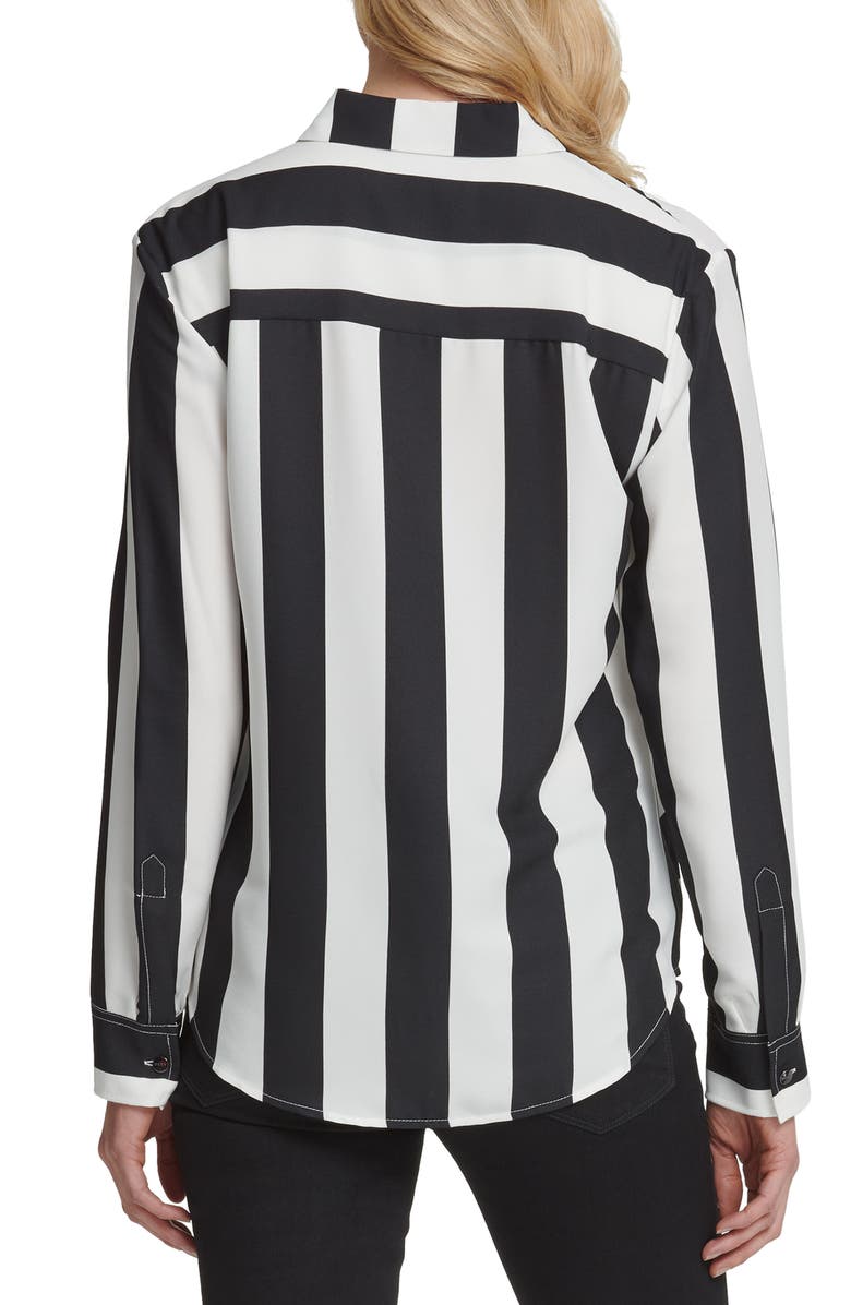 DKNY Stripe Blouse, Alternate, color, 