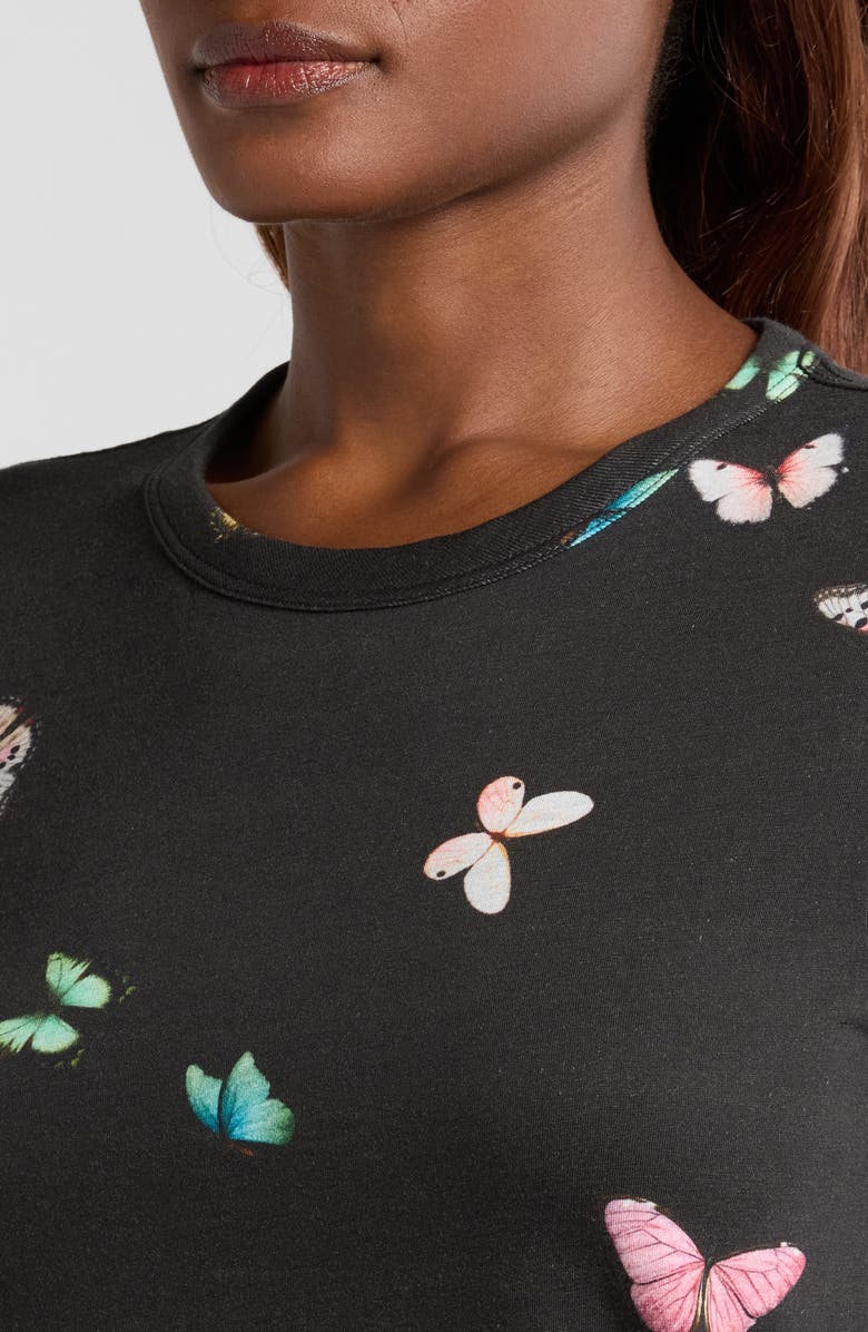 rag & bone Ozzy Butterfly Print Cotton Blend T-Shirt, Alternate, color,