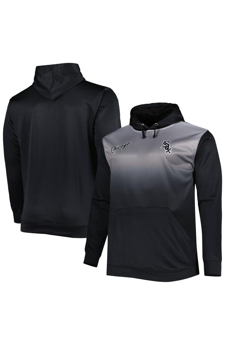 PROFILE Men's Black Chicago White Sox Fade Sublimated Fleece Pullover Hoodie, Main, color,