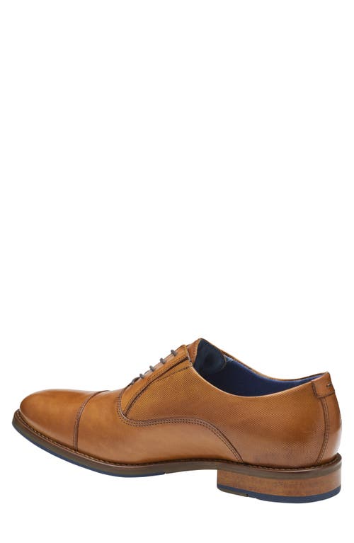 Johnston & Murphy Landry Cap Toe Oxford In Tan Full Grain