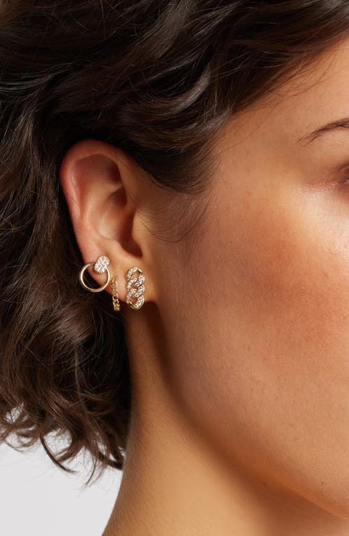 Chelsea28 3 Pairs Of Demi Fine Link Earrings In Gold