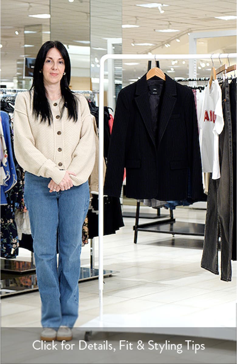 Pinstripe Straight Fit Suit Blazer, sales video thumbnail