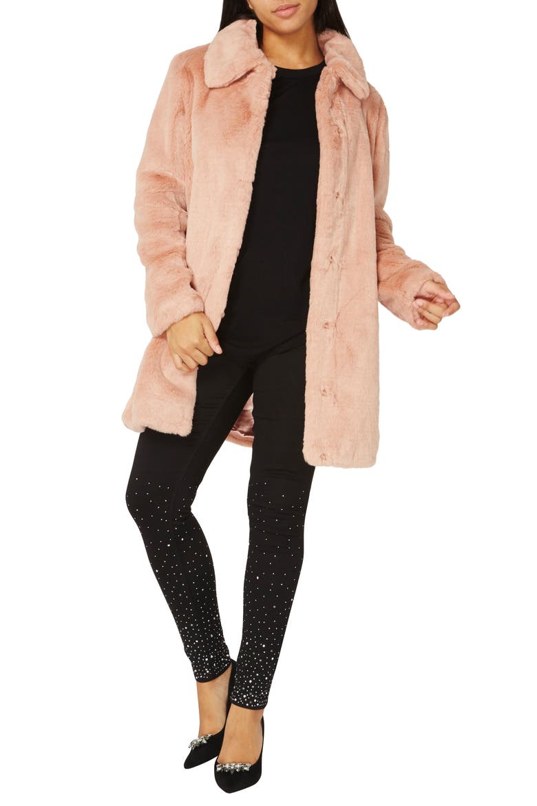 Dolly Faux Fur Jacket, Alternate, color, DUSKY ROSE