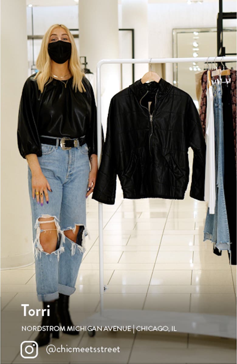 Quilted Faux Leather Jacket, sales video thumbnail