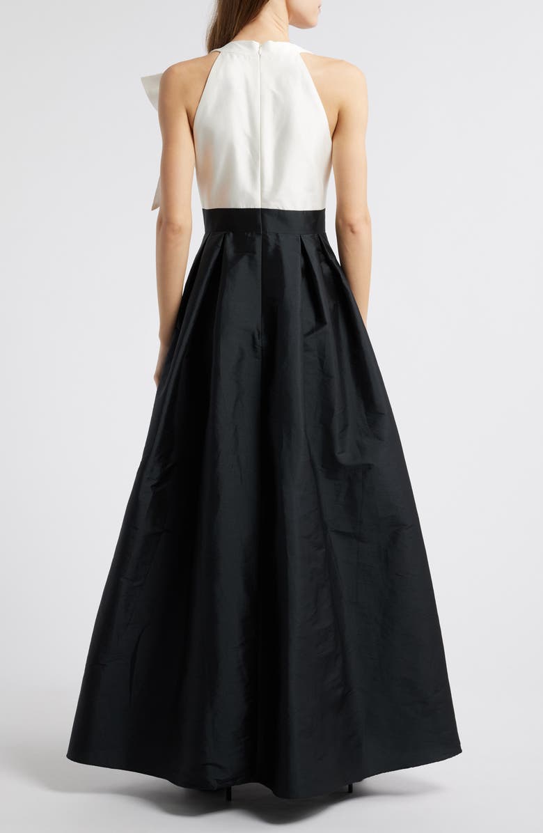 Eliza J Bow Mikado Ballgown, Alternate, color, Black Ivory
