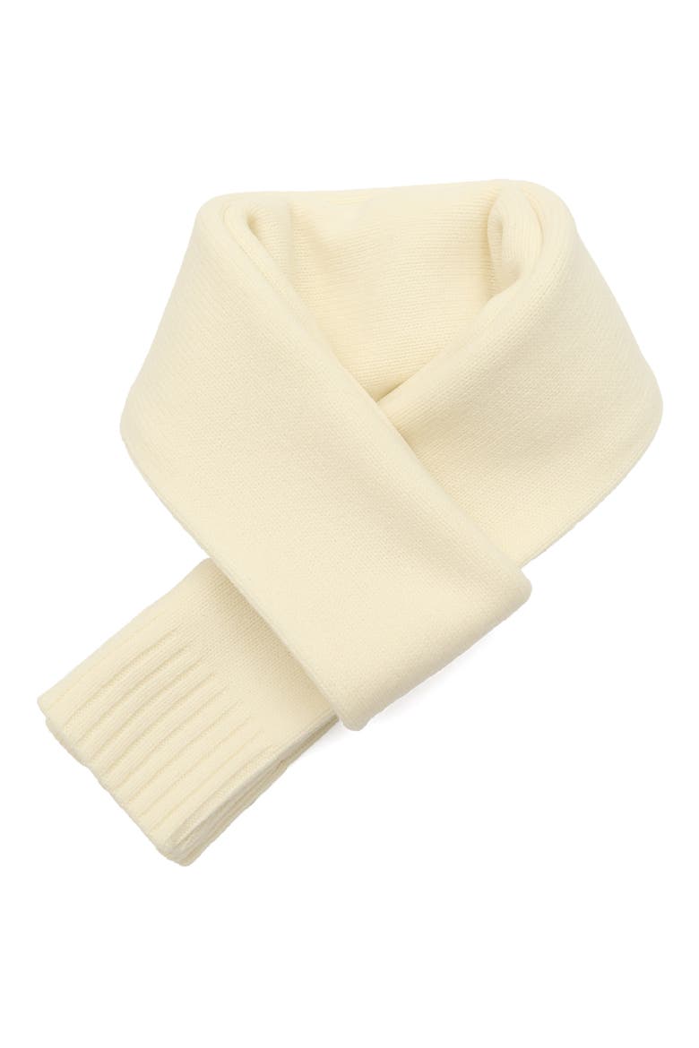 Embossed Logo Merino Wool Blend Scarf, Alternate, color, CHALK