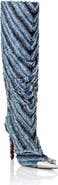 PHILIPP PLEIN Mix Denim High Boots Hi-Heels Women