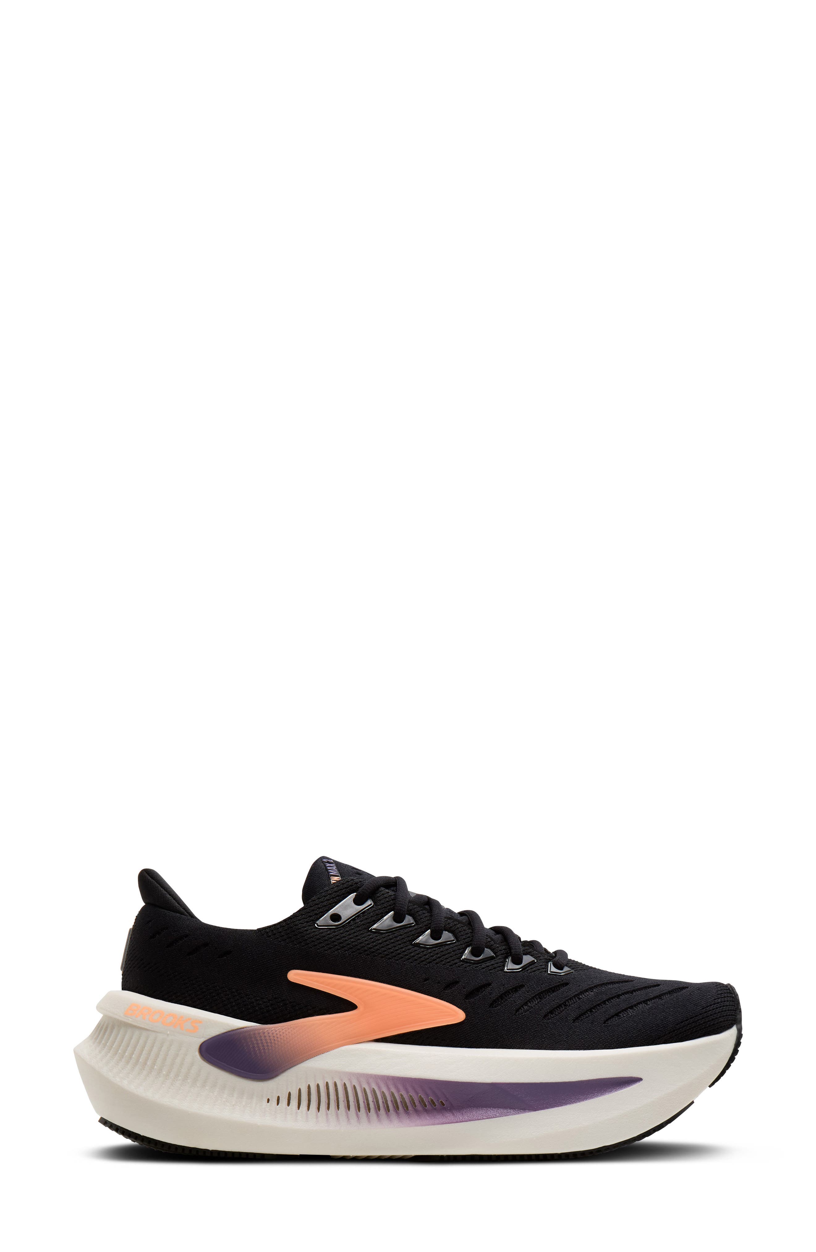 Brooks Glycerin Max 2 Hybrid Running Shoe, Alternate, color, Black/ Peach/ Clear