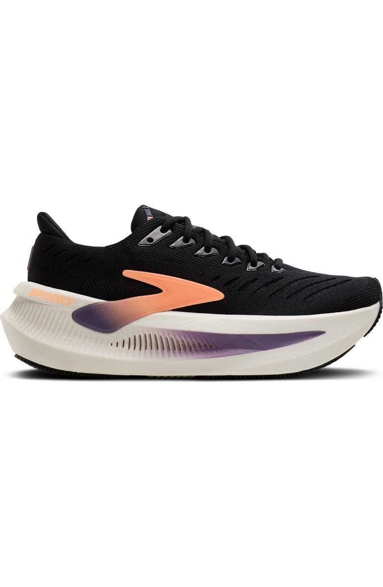 Brooks Glycerin Max 2 Hybrid Running Shoe, Alternate, color, Black/ Peach/ Clear