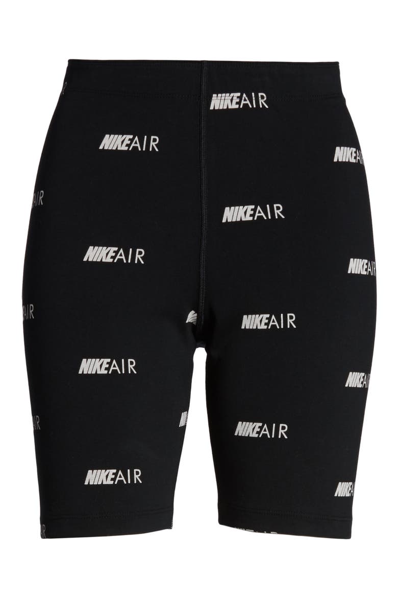 Sportswear Air Print Bike Shorts, Alternate, color, BLACK/ WHITE