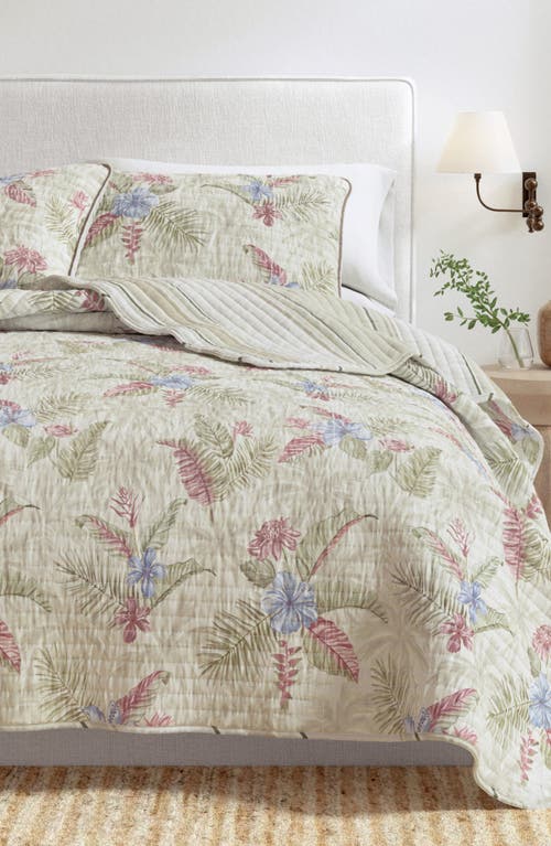 Woven & Weft Tropical Floral Cotton Quilt & Sham Set In Tropical Floral