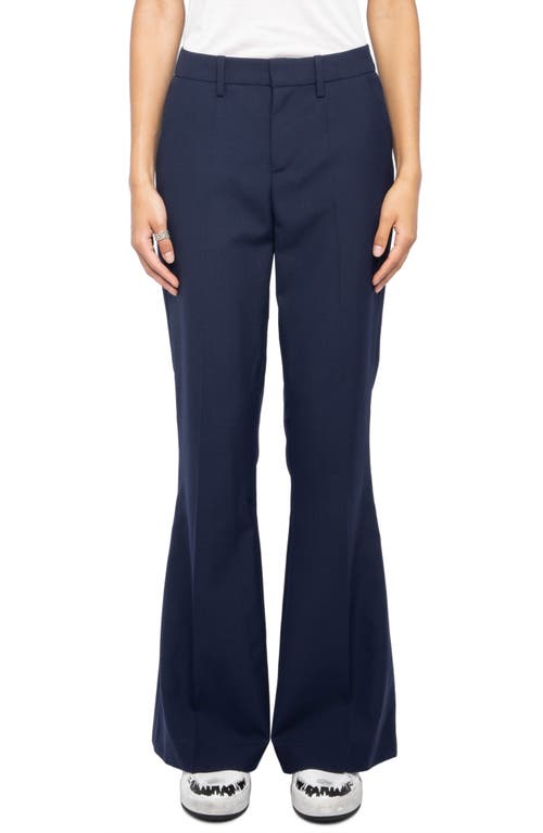 Zadig & Voltaire Prevy Tailleur Flare Leg Pants In Black