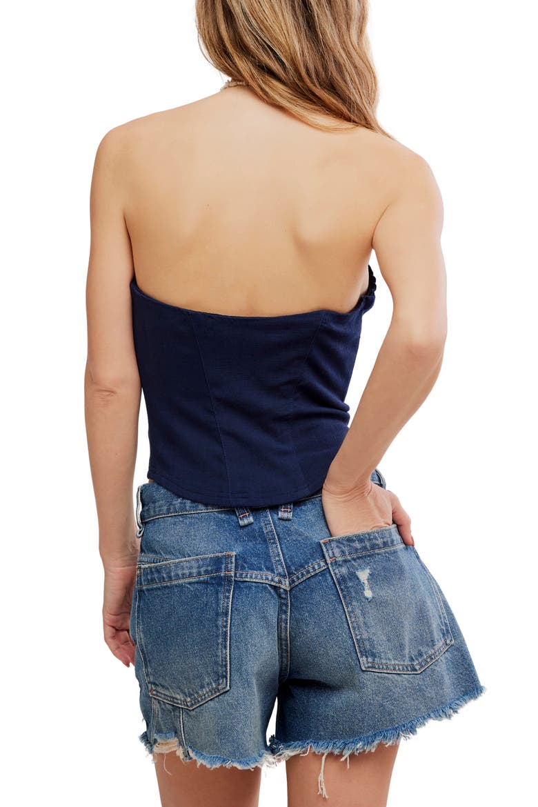 Happy Hour Strapless Crop Top, Alternate, color, DEEPER IRIS