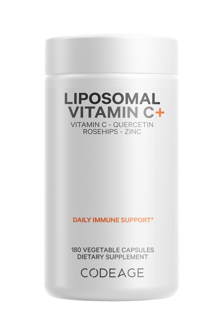 Liposomal Vitamin C 1500mg + Zinc Supplement, Main, color, White