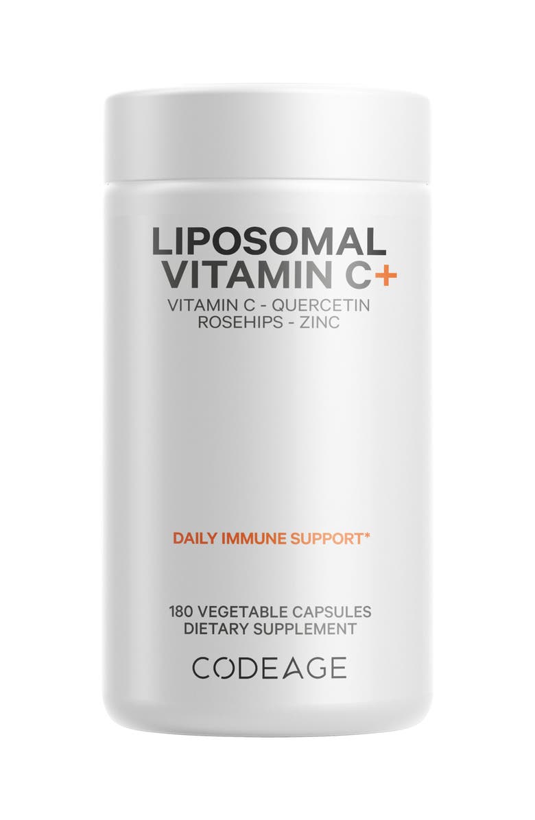 Codeage Liposomal Vitamin C 1500mg + Zinc Supplement, Main, color, White
