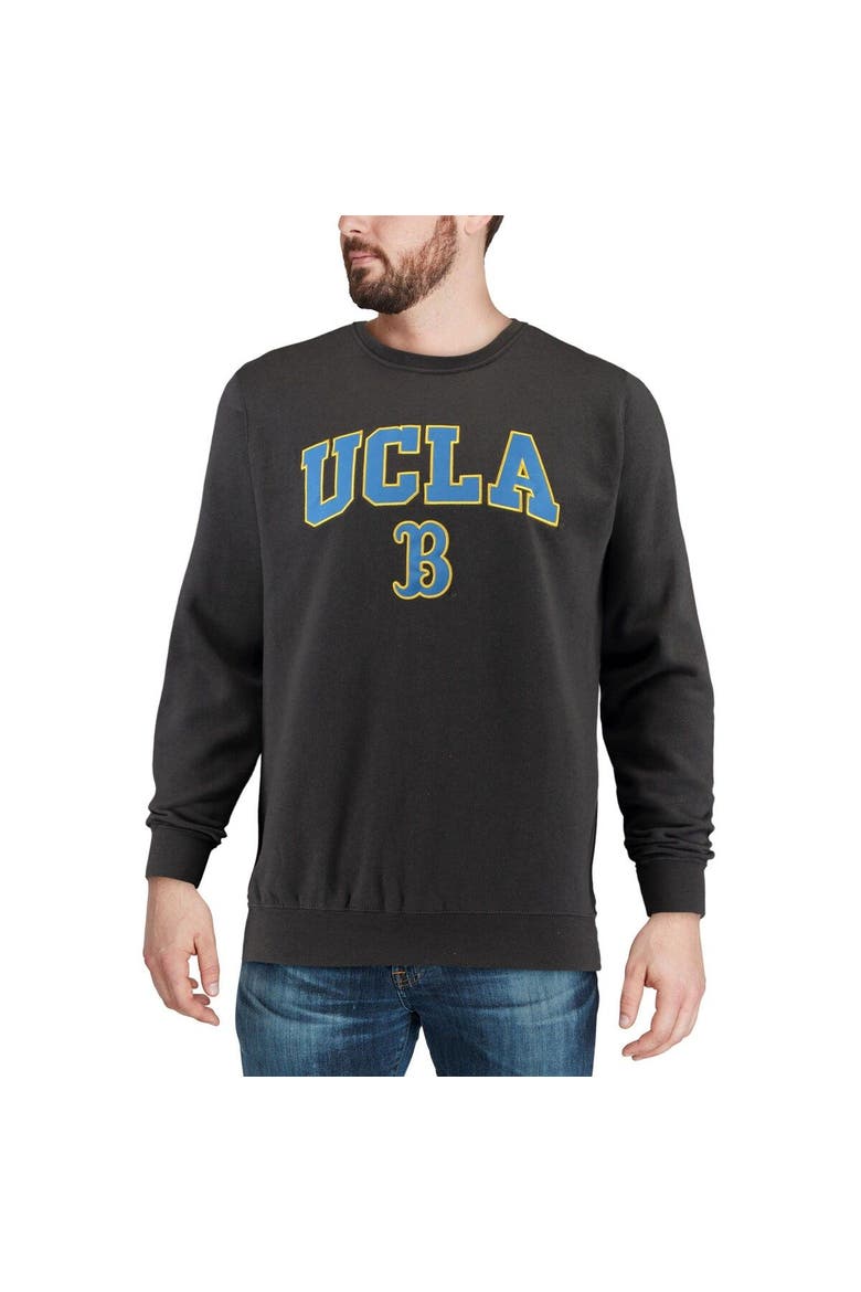Men's Colosseum Charcoal UCLA Bruins Arch & Logo Crew Neck Sweatshirt, Alternate, color, Charcoal