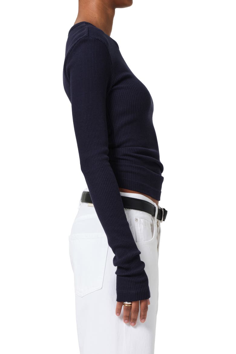 Bina Rib Crewneck Sweater, Alternate, color, NAVY