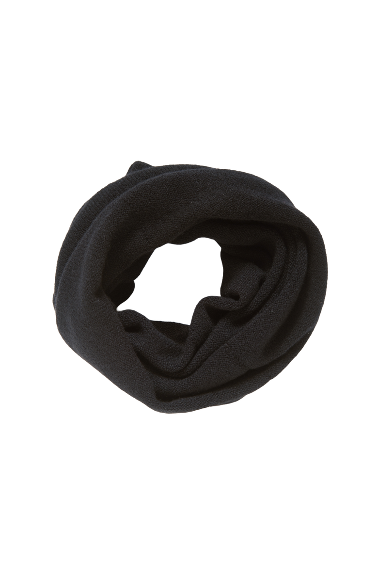 Monticelli Cashmere Pure Cashmere Knit Collar Scarf, Alternate, color, Black