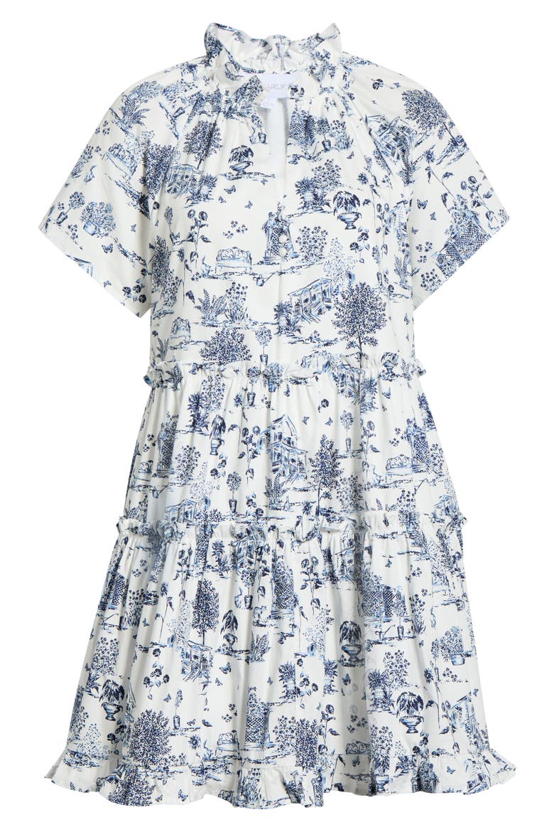 Renzo Toille Cotton Poplin Dress, Alternate, color, WHITE-BLUE-MULTI