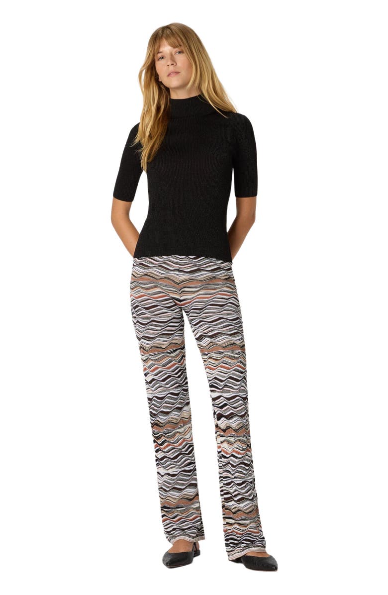 Missoni Straight Long Pants With Wave Pattern, Alternate, color, Beige