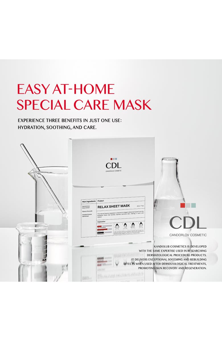 Candorlov Face Mask Relax Sheet Mask, Alternate, color, White