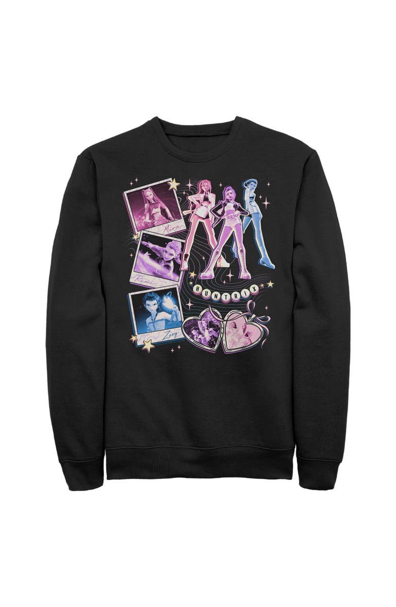KPop Demon Hunters Men's KPop Demon Hunters Huntrix Cute Instant Film Portrait  Sweatshirt, Main, color, Black