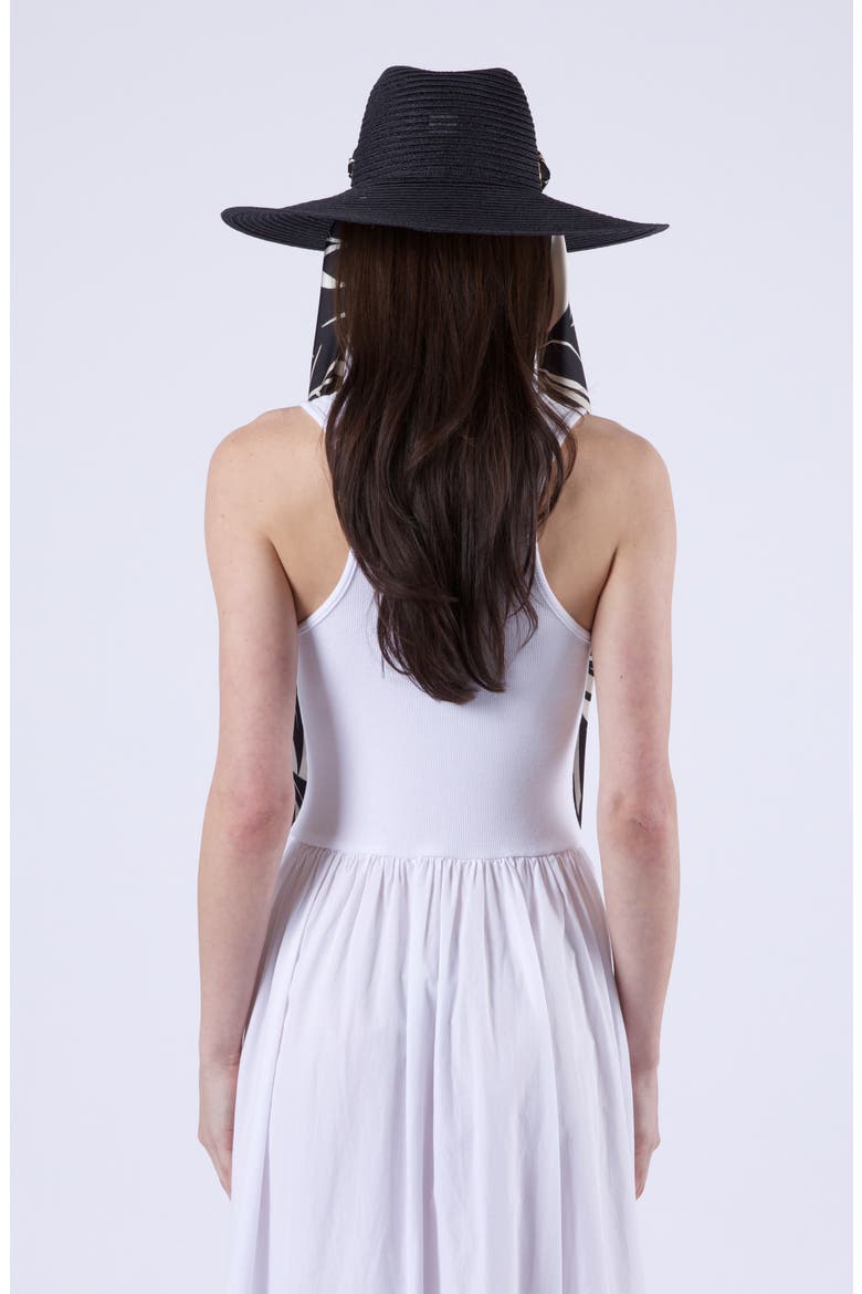 Cassidy UPF 25+ Packable Straw Fedora, Alternate, color, BLACK
