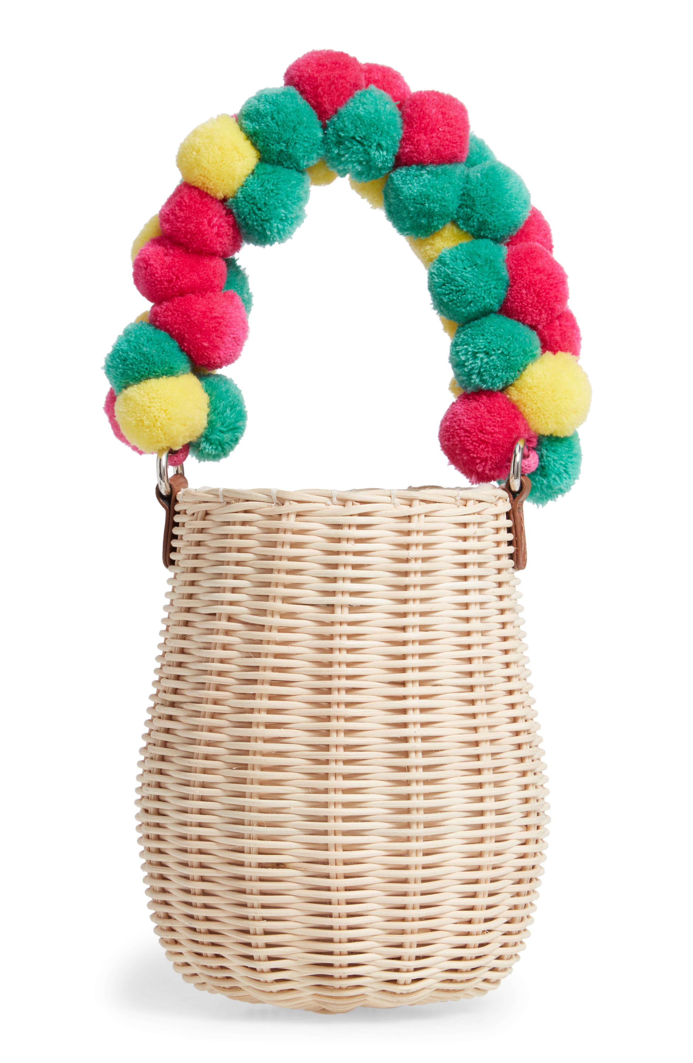 Halogen<sup>®</sup> x Atlantic-Pacific Pompom Wicker Bag, Alternate, color, 