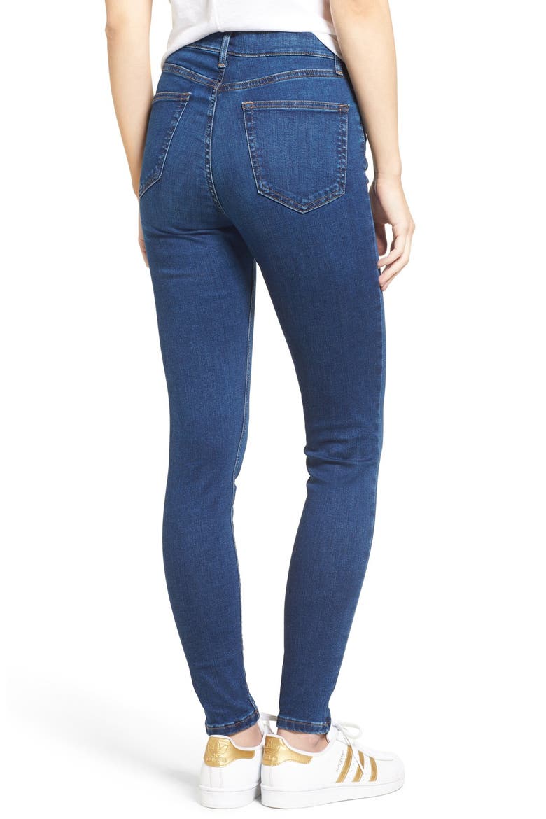 Jamie High Waist Ankle Skinny Jeans, Alternate, color, NAVY BLUE