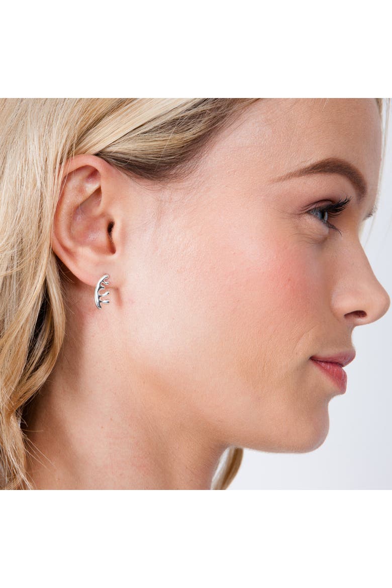 Silver Wave Studs, Alternate, color, Sterling Silver