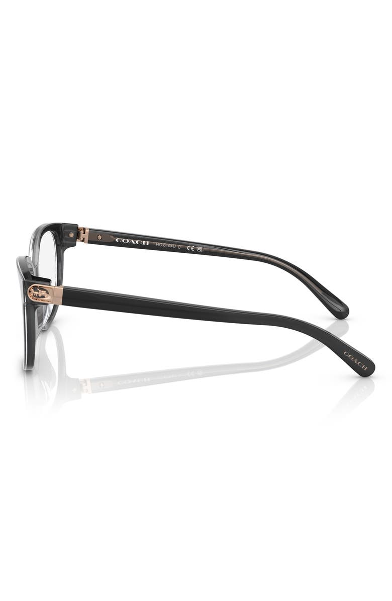 COACH 52mm Irregular Optical Glasses, Alternate, color, Grey / Signature C / Demo Lens