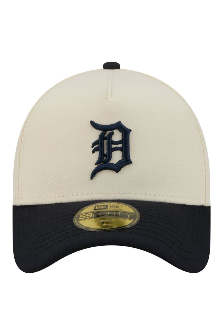 Men's New Era  Cream Detroit Tigers Chrome A-Frame 59FORTY Fitted Hat, Alternate, color, Cream