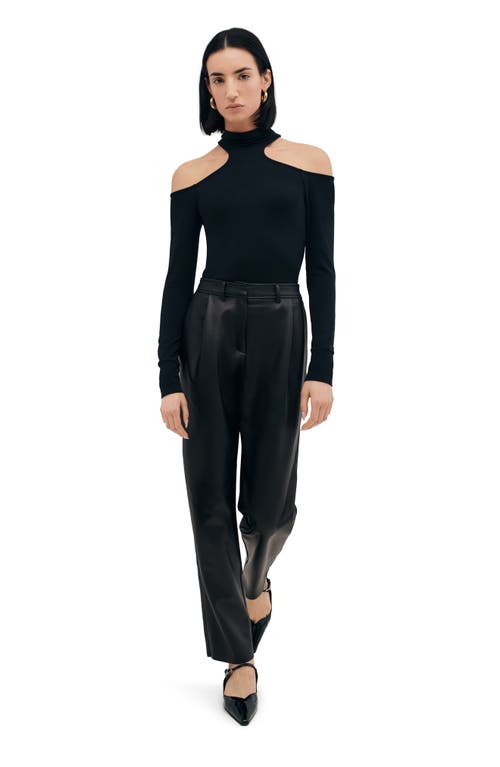 Two Lines By Marcella Cairo Cutout Mock Neck Top In Black