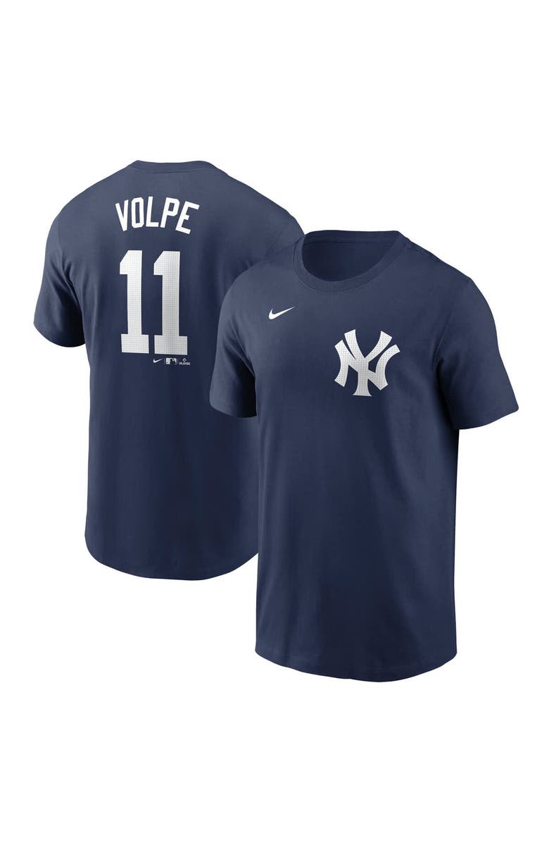 Nike Men
s Nike Anthony Volpe Navy New York Yankees Fuse Name 
Number T-Shirt, Alternate, color, Navy