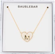 BaubleBar Heart Initial Pendant Necklace