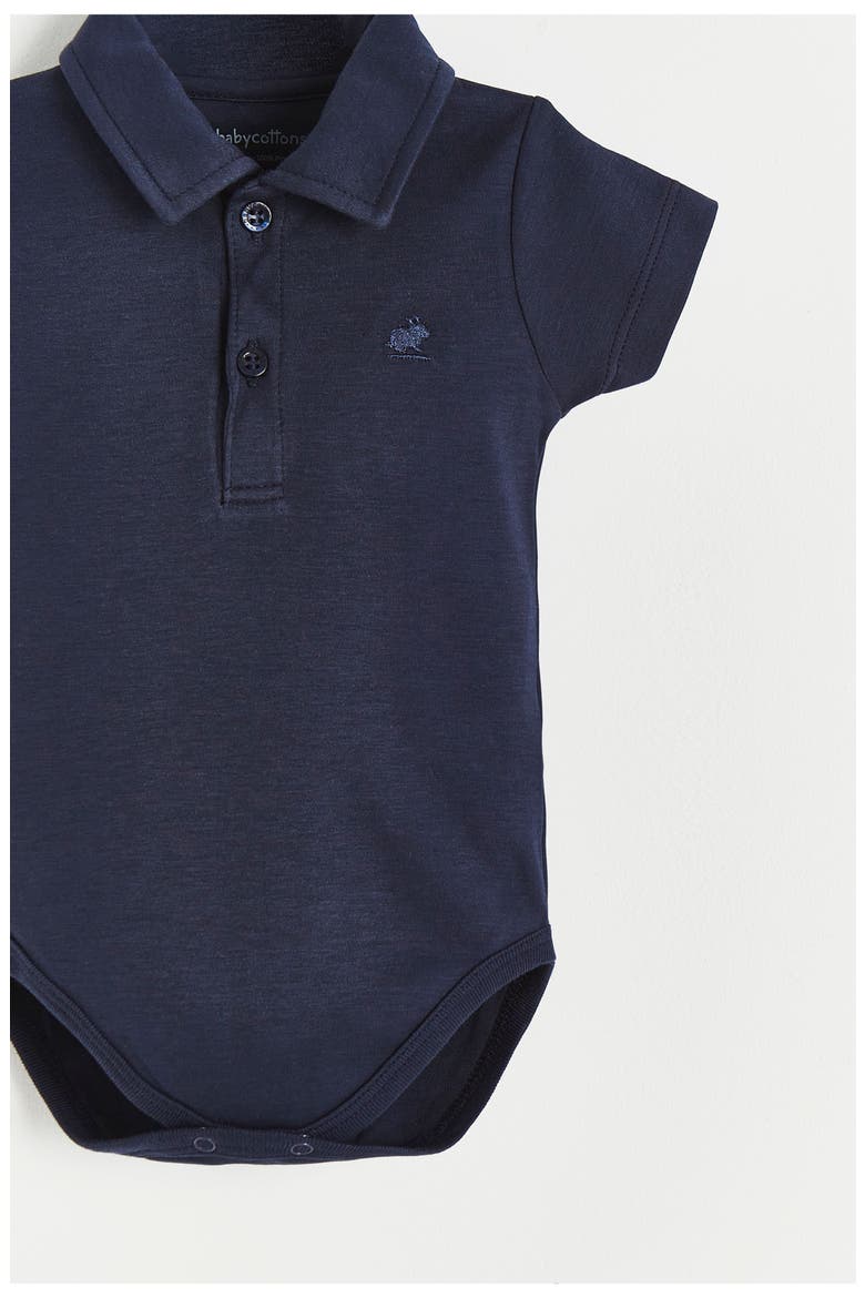 College Polo Bodysuit for Infant, Alternate, color, Blue Navy