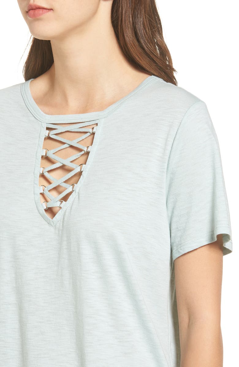 Socialite Grommet Lace-Up Tee, Alternate, color, 