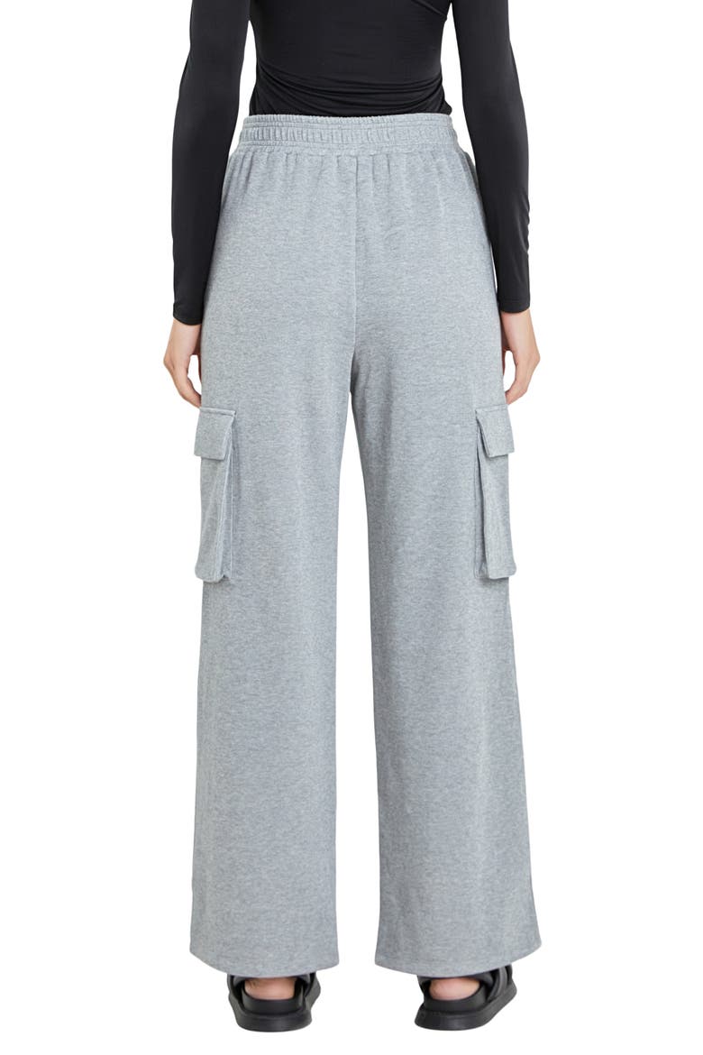 Stretch Cotton Knit Wide Leg Pants, Alternate, color, GREY