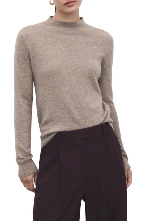 Metallic Mock Neck Sweater