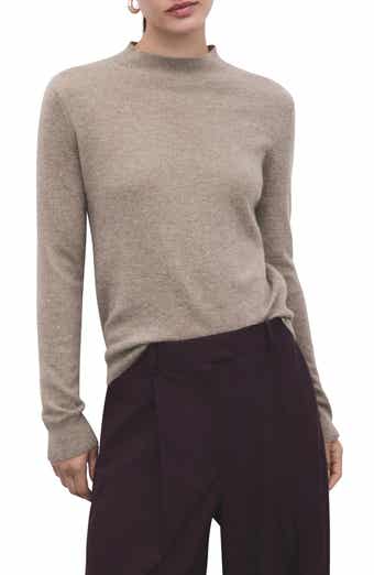 MANGO Metallic Mock Neck Sweater