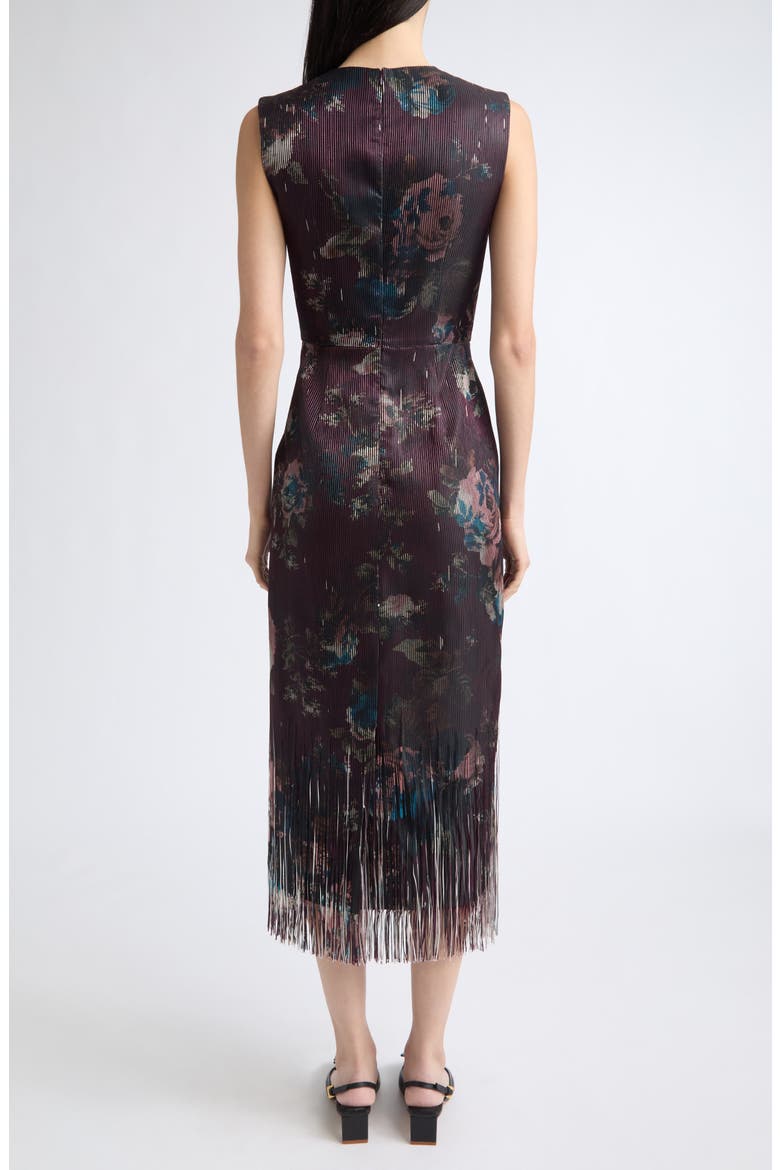 Floral Fringe Jacquard Dress, Alternate, color, FONTEYN ROSE BURGUNDY