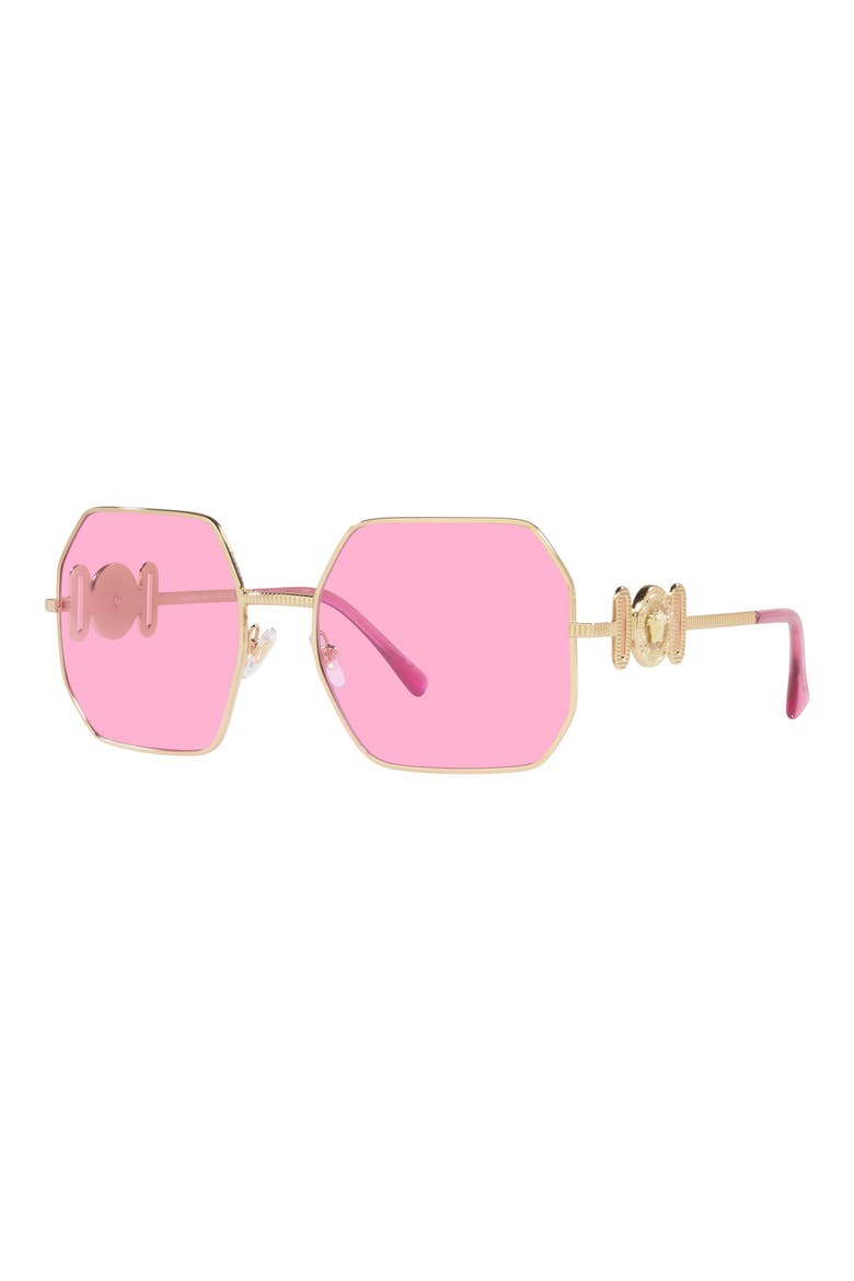 58mm Square Sunglasses, Alternate, color, GOLD / FUCHSIA