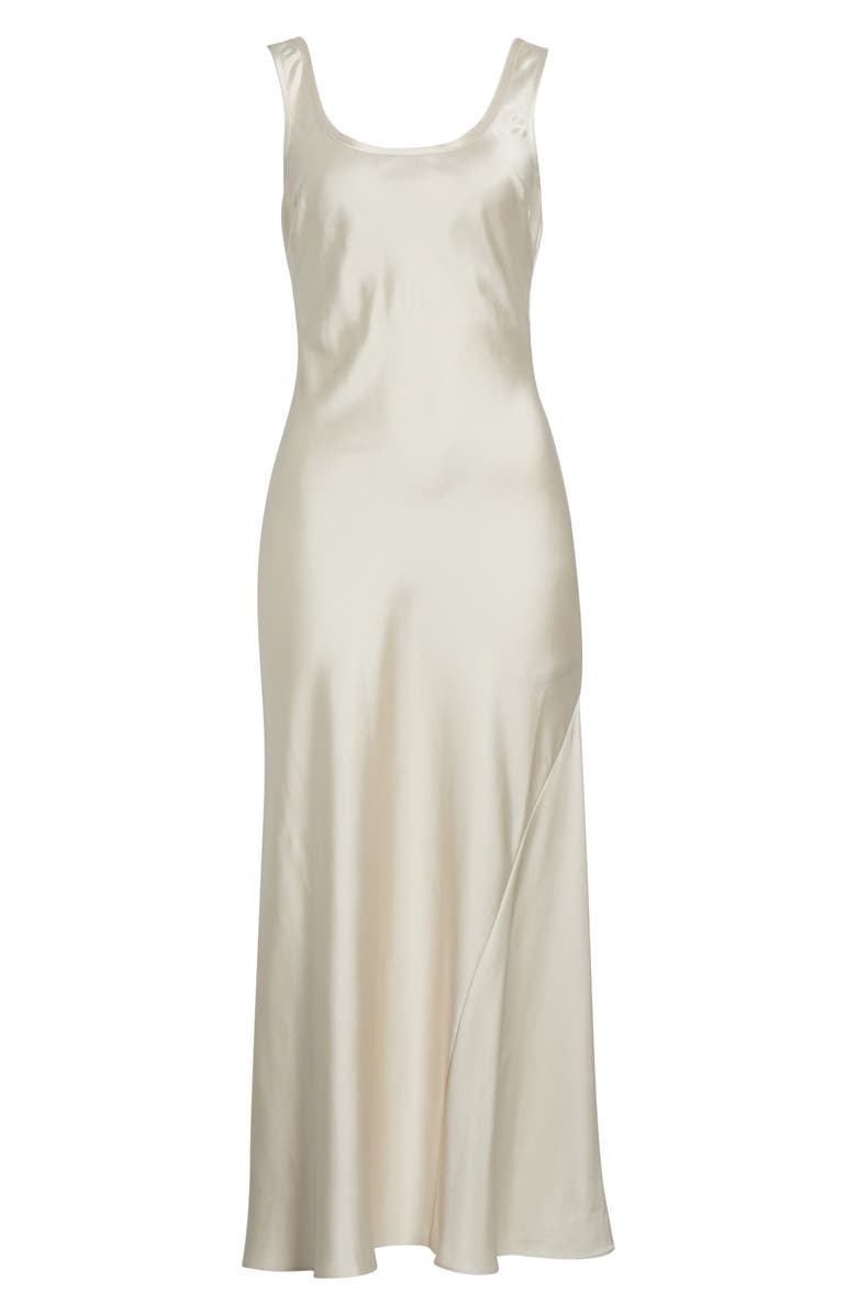 Ever New Coco Bias Cut Satin Tank Dress, Alternate, color, Oyster
