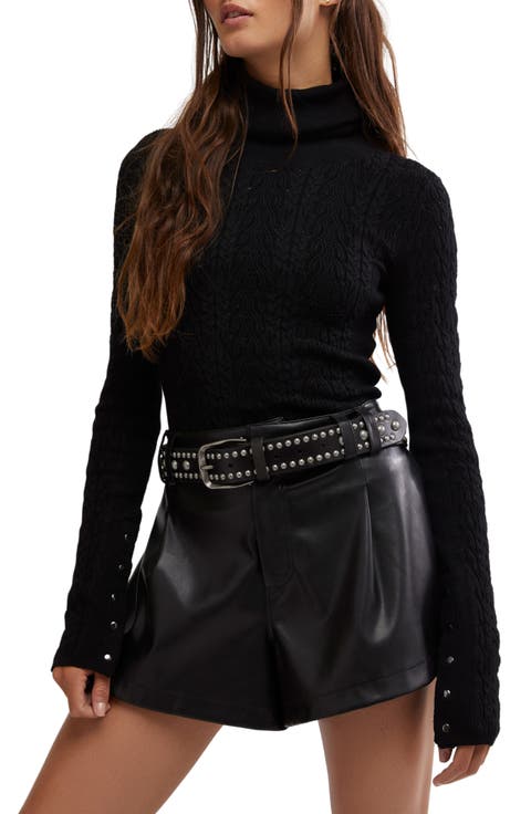 Maddie Button Cuff Turtleneck Sweater