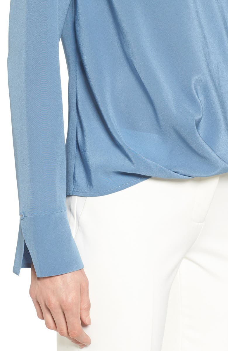 Emerson Rose Faux Wrap High/Low Silk Blouse, Alternate, color, 