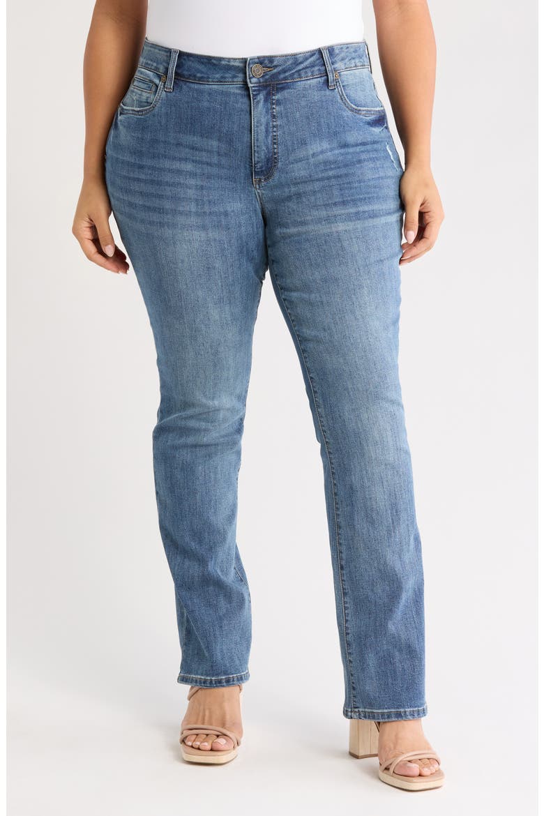 Nicole Flap Pocket Bootcut Jeans, Main, color, MAPLE W/MED BAS
